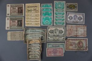 Original Collection of Pre War, Wartime, and Post War Currency Notes From Multiple Nations and Occupation Authorities
