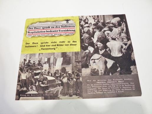 WW2 Era RAF Leaflet Dropped in Germany 1943 β Happy Italians