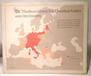 Rare WW2 Era German Hitler Youth Training & Information Map Europe