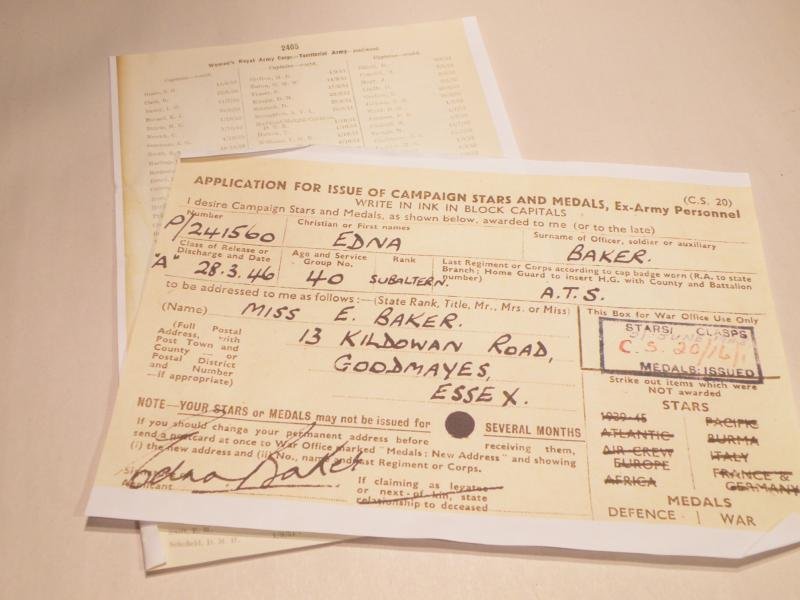 Territorial Decoration Group of 3 to Sub Baker A T S. — image 9