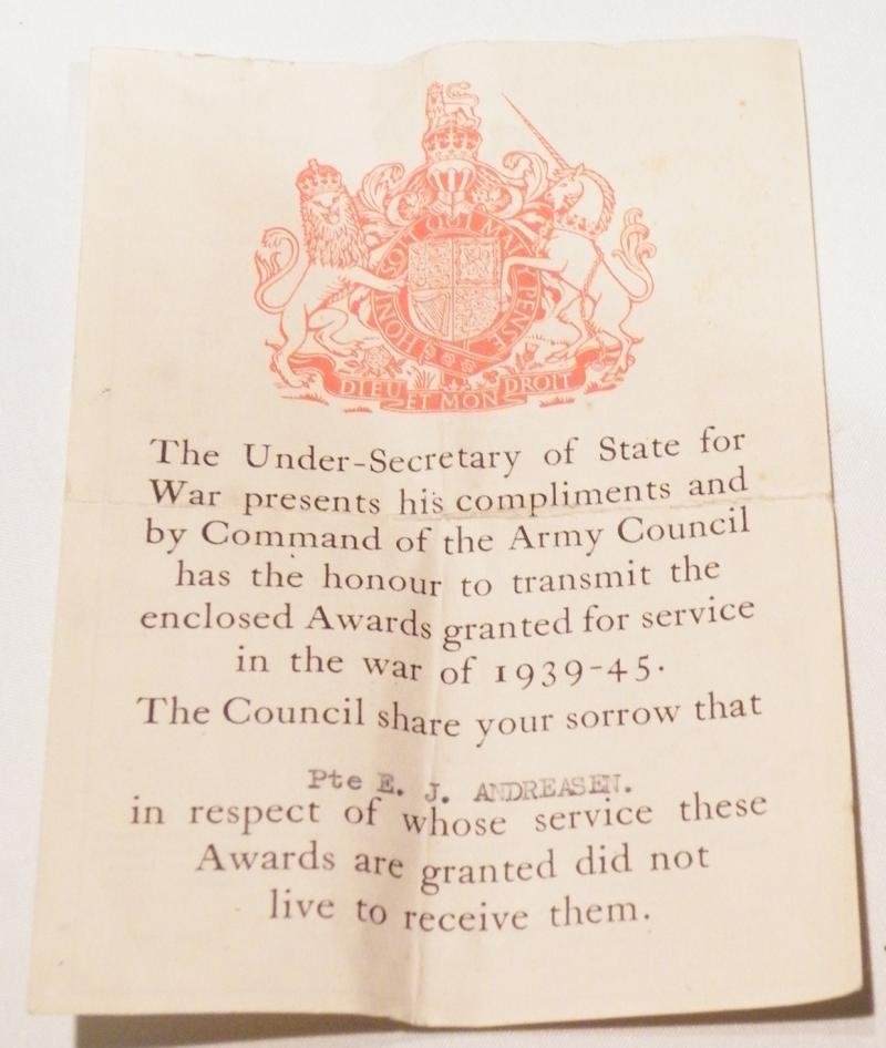 WW2 Group 3 to Andreasen Suffolk Reg Died Japanese POW. — image 3