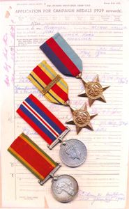 A confirmed 1st Battle of El-Alamein 8th Army Casualty Medal Group of 4: Private A. W. Mitchell, Duke of Edinburgh's Own Rifles, South African Army
