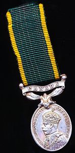 Canada (Dominion): Efficiency Medal. GV obverse (1930-1936). With 'Canada' bar. Miniature Medal