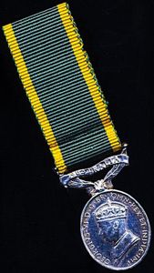 Australia (Dominion): Efficiency Medal. GVI obverse 1st type (1937-1947). With 'Australia' bar. Miniature Medal