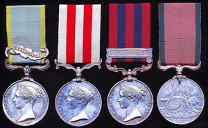 A Scottish Soldier's Victorian era multi-campaign medal group of 4: Private Andrew Holmes, 71st Highland Light Infantry