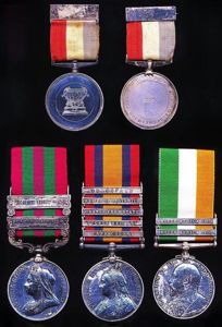 A rare to regiment late Victorian campaign medal group of 3 to the Captain of the Durand Cup Winners in India - the oldest Football Association Cup in Asia: Private William Greensall, 1st Battalion Somerset Light Infantry