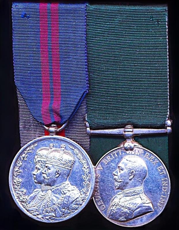 A 'Son of Empire' Delhi Durbar and Volunteer Long Service Medal pair: Volunteer Arthur Frank Connor, 1st Punjab Volunteer Rifles and Indian Police Service