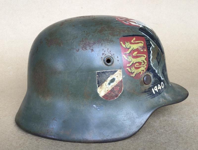 WW2 German Channel Islands Souvenir Helmet — image 3