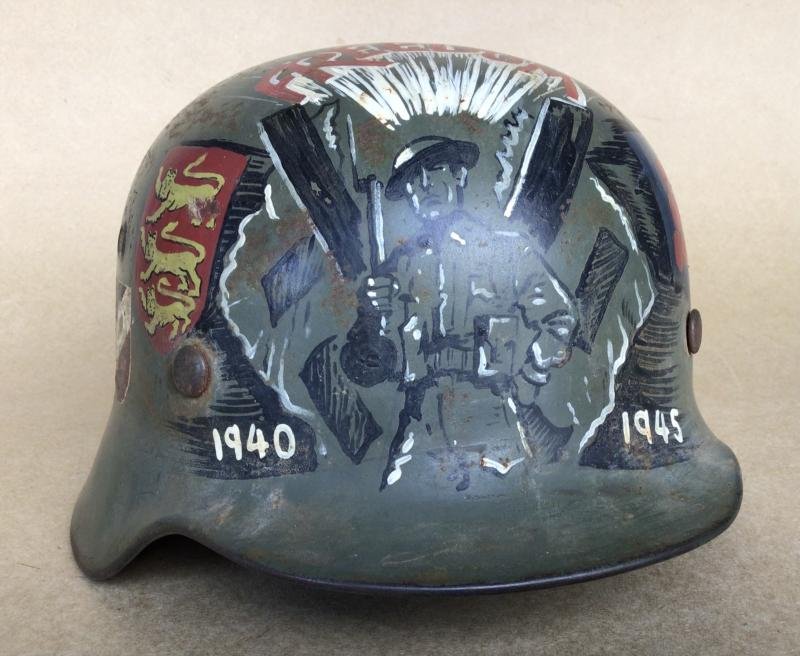 WW2 German Channel Islands Souvenir Helmet — image 4