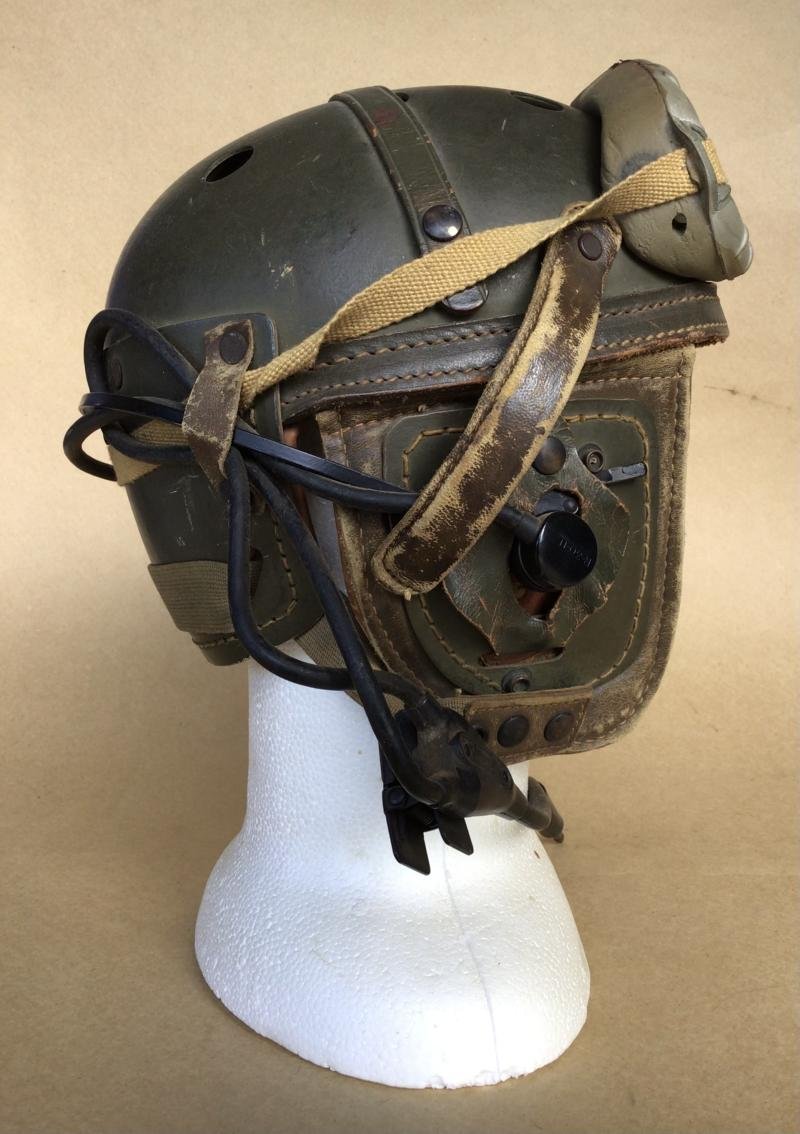 US WW2 Armoured Corps Tankers Crash Helmet and Goggles — image 3