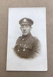 WW1 British Military Medal Recipient Postcard