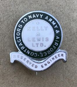 Australian WW2 Factory Reserved Engineer Kelly and Lewis Factory Lapel Badge