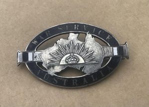Australia Rare WW1 'War Servcie ' Badge for Female Staff of the AIF HQ in London
