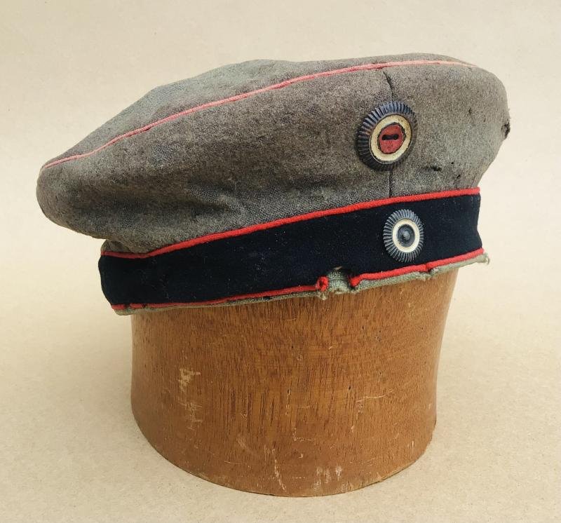 WW1 A Battle of Chantel Chehery 1918 Souvenired Imperial German Army Pork Pie Field Cap — image 2
