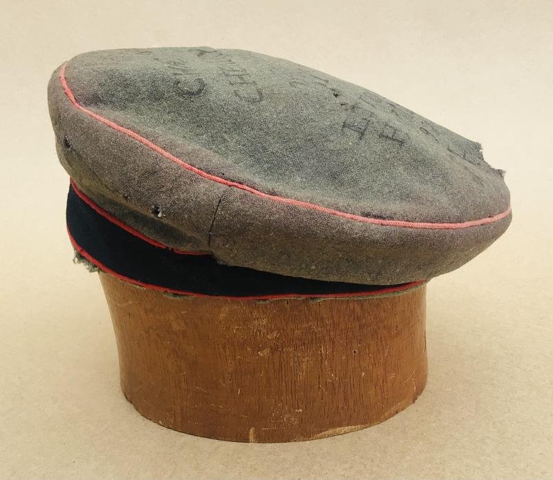 WW1 A Battle of Chantel Chehery 1918 Souvenired Imperial German Army Pork Pie Field Cap — image 5