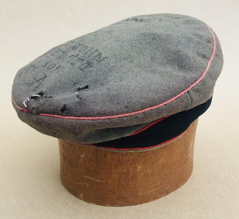 WW1 A Battle of Chantel Chehery 1918 Souvenired Imperial German Army Pork Pie Field Cap — image 6