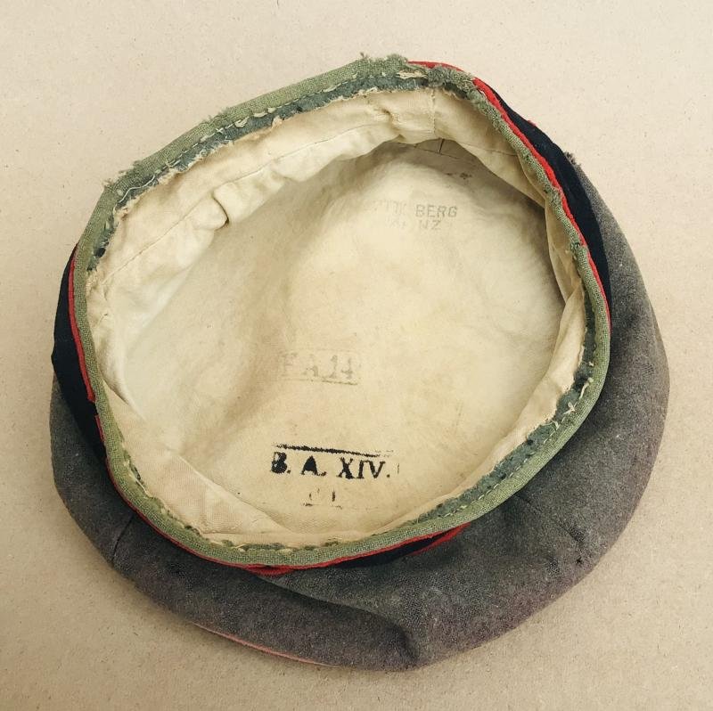 WW1 A Battle of Chantel Chehery 1918 Souvenired Imperial German Army Pork Pie Field Cap — image 7