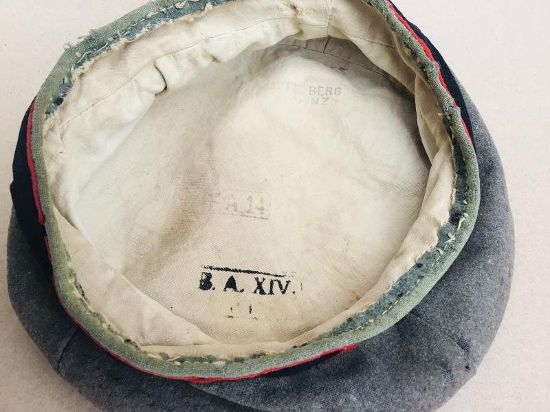 WW1 A Battle of Chantel Chehery 1918 Souvenired Imperial German Army Pork Pie Field Cap — image 8