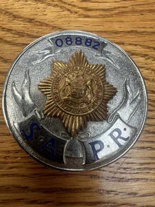 South Africa Police Reserve Badge Numbered 08882