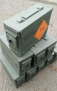 Danish M19A1 Ammo Box Tins Cases 7.62 Small Arms Cartridges 5.56 ( H84 )