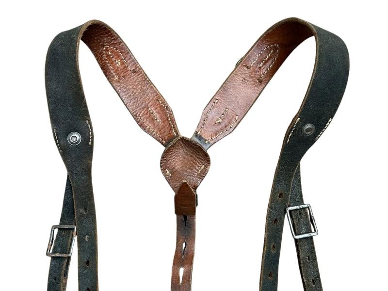 German WWII Leather Y-Straps — image 4