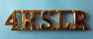 Sierra Leone : Metal '4RSLR' Shoulder-title of 4th Bn., Republic of Sierra Leone Regiment.
