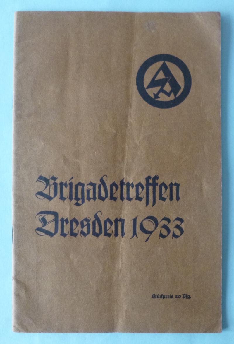 Third Reich : SA Booklet / Programme for the 1933 SA-Brigade 33 (Dresden) Rally.