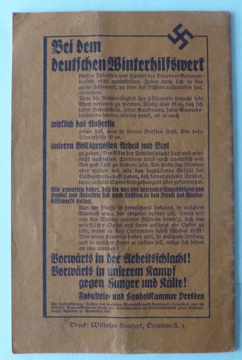 Third Reich : SA Booklet / Programme for the 1933 SA-Brigade 33 (Dresden) Rally.