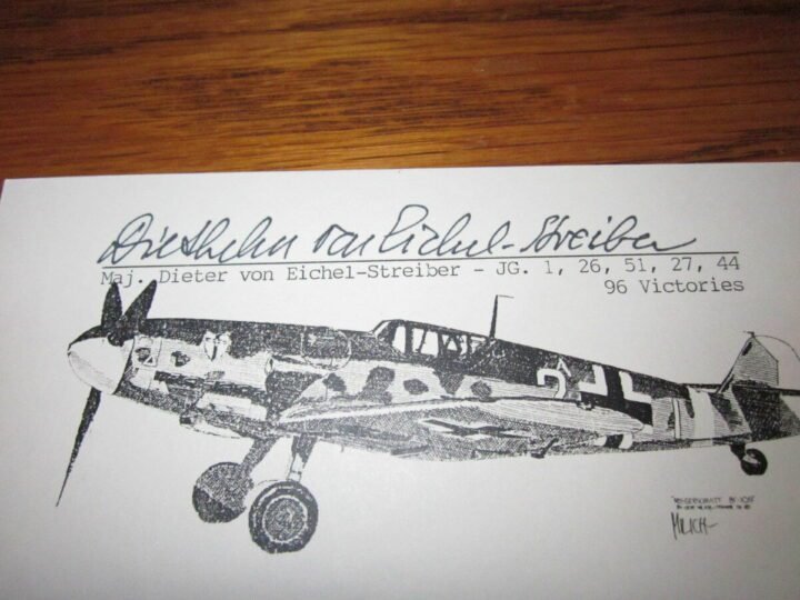 WW II German LW Maj. Dieter von Eichel-Streiber Autograph – RARE — image 2
