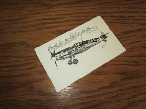 WW II German LW Maj. Dieter von Eichel-Streiber Autograph – RARE