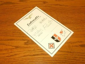 GERMAN FIGHTER PILOT AUTOGRAPHS x4 GROUPING CARD – JG52 – NICE!