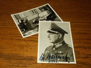 WW II German Artillery – MAJOR GENERAL MARTIN HARTMANN – WARTIME SIGNED PHOTO