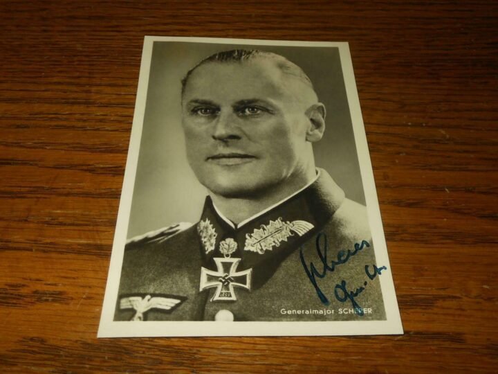 WW II German Army Autograph – GENERAL THEODOR SCHERER – Wartime Signed Postcard — image 2