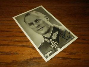 WW II German Army Autograph – GENERAL THEODOR SCHERER – Wartime Signed Postcard
