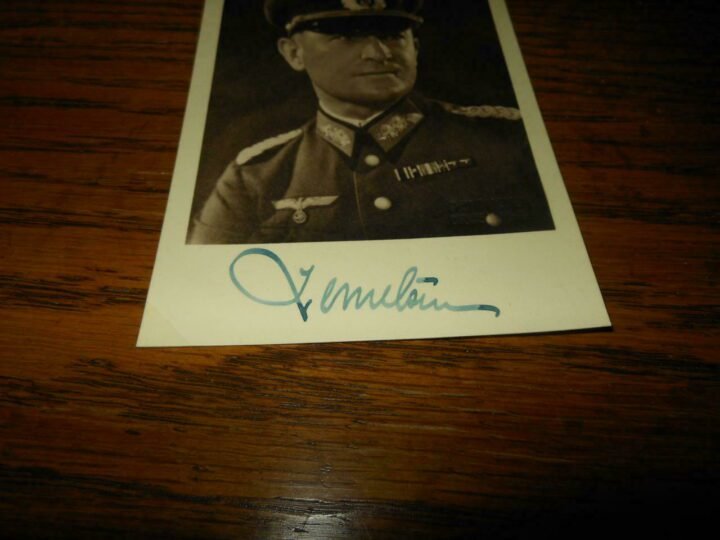 WW II German Army Panzer General JOACHIM LEMELSEN – WARTIME AUTOGRAPH – RARE — image 2