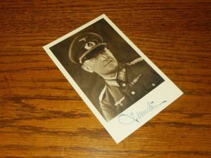 WW II German Army Panzer General JOACHIM LEMELSEN – WARTIME AUTOGRAPH – RARE