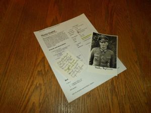 WW II German Army Autographed Photo and Docs – MARTIN STEGLICH – NICE!