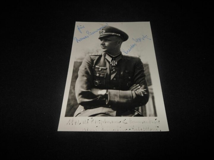 WW II German Army – MAJOR THEODOR HOPF – SIGNED PHOTO #2 – NICE! — image 2