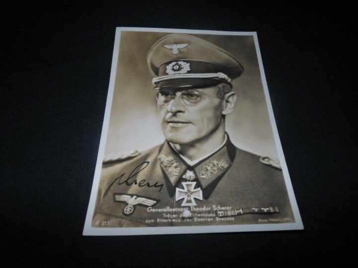 WW II German Air Force – GENERAL THEODOR SCHERER – WARTIME AUTOGRAPH & POSTCARD – SUPERB! — image 2