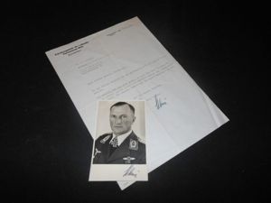 WW2 German Luftwaffe – OFFICIAL LETTER, SIGNATURES, AND PHOTO – OTTO STAMS – KG1 – PEENEMUNDE – RARE!