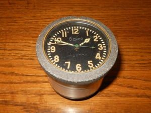 WW II Russian Soviet Air Force Aircraft – COCKPIT CLOCK – IL-2 MiG3 Yak 1 -NICE!