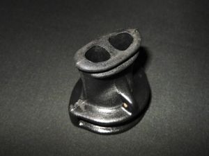 WW II German Navy Filtermundstück – EMERGENCY GAS MASK BREATHER FITTING – NICE!