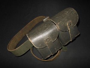 WW2 Royal Italian Army – M1907 CARCANO LEATHER AMMUNITION POUCH & BELT – NICE!
