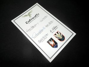 WW2 German Luftwaffe – FIGHTER PILOT AUTOGRAPHS x6 GROUPING CARD – NIGHTFIGHTERS