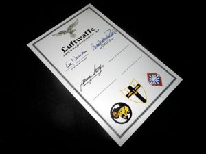 WW2 German Luftwaffe – FIGHTER PILOT AUTOGRAPHS x3 GROUPING CARD – JG27 – NICE!