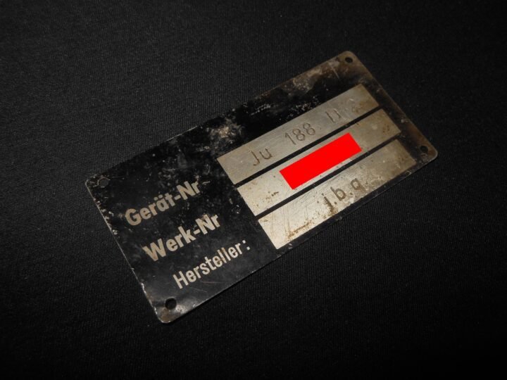 WW2 German Luftwaffe Aircraft Typenschild β MAIN DATA PLATE β Ju188 D-2 β NICE!
