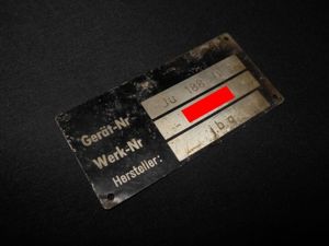 WW2 German Luftwaffe Aircraft Typenschild – MAIN DATA PLATE – Ju188 D-2 – NICE!