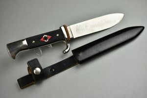 MINT Hitlerjugend knife by RZM M7/2 Emil Voos 1937 with motto
