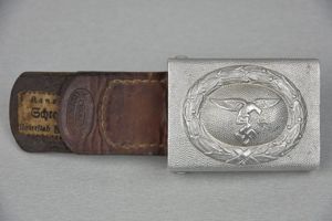 Early aluminum Luftwaffe belt buckle by A.D. Baumeister 1937 Flak-Rgt. 4