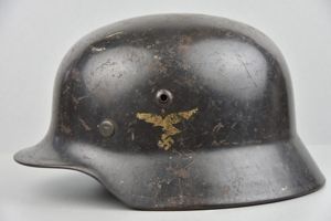 M35 Luftwaffe double decal steel helmet 'Droop Tail' 1937 Q64 Flak. Reg. 12 Stalingrad, Anzio, Casino